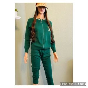 Knitted dark Green (jade color like) terno-jogger